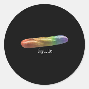 Adesivo Redondo Funny Baguette Rainbow Faguette Lgbt Pride Mês