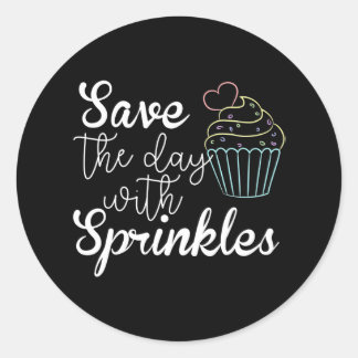 Adesivo Redondo Funny Baking Para Chefs De Pastelaria De Cupcakes