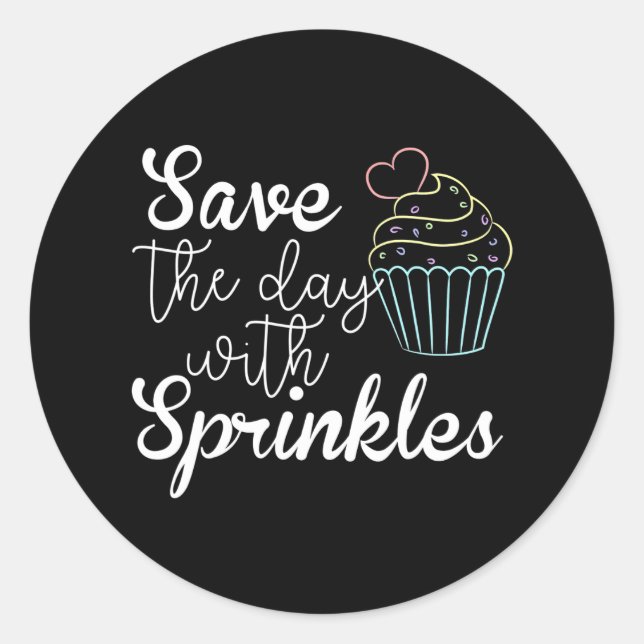 Adesivo Redondo Funny Baking Para Chefs De Pastelaria De Cupcakes (Frente)