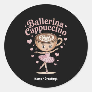 Adesivo Redondo Funny Ballerina Cappuccina Memória Italiana do Bra