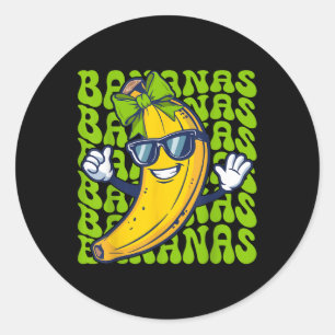 Adesivo Redondo Funny Banana Name Banana Fruta Lover Personalizado