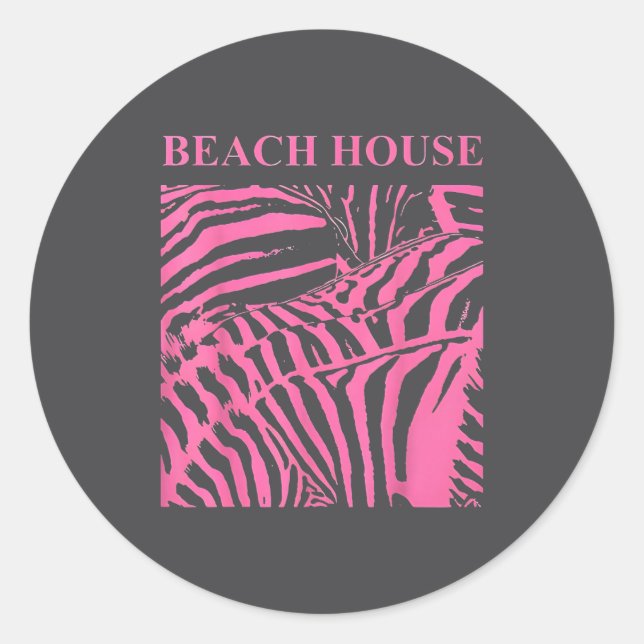 Adesivo Redondo Funny Beach House For Man And Women  (Frente)