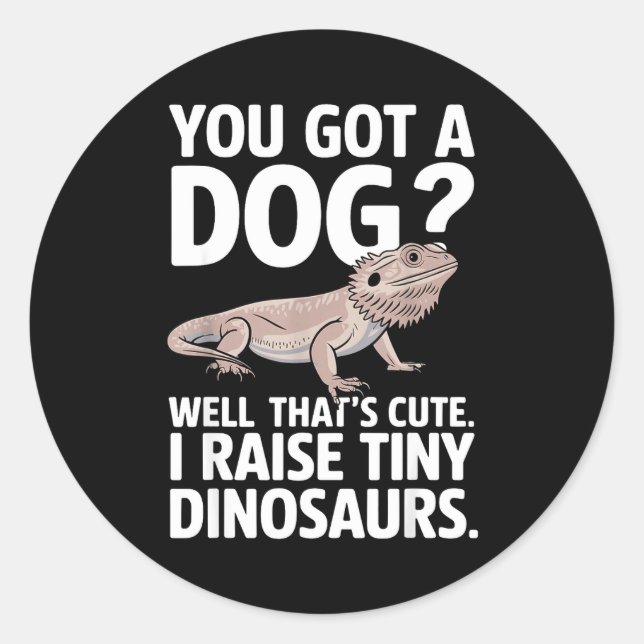 Adesivo Redondo Funny Bearded Dragon Art For Men Women Bearded Dra (Frente)