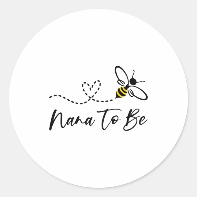 Adesivo Redondo Funny Bee Lover Nana To Be  (Frente)