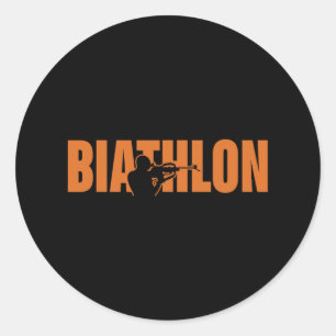 Adesivo Redondo Funny Biathlon Biathlete Saping Skiting Target Sp