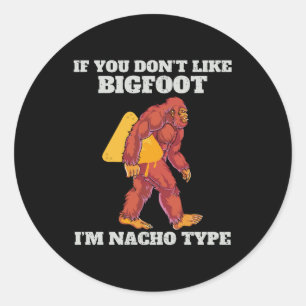 Adesivo Redondo Funny Bigfoot Nacho Type