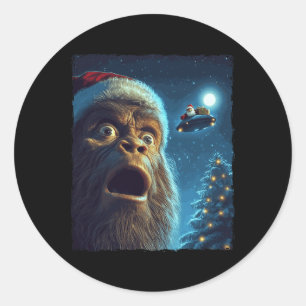Adesivo Redondo Funny Bigfoot Sasquatch Selfie Papais noeis Ufo Xm