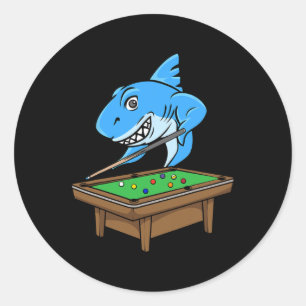 Adesivo Redondo Funny Billiards Piscina Shark Hall Piada Billi
