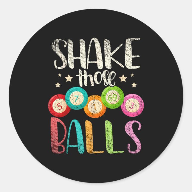 Adesivo Redondo Funny Bingo Caller Gamble Lottery Shake Those Bing (Frente)