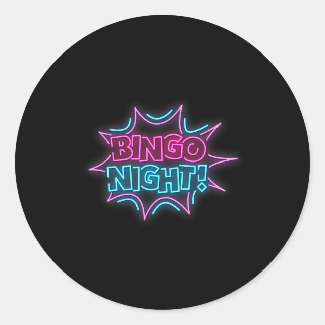Adesivo Redondo Funny Bingo King - Bingo Night  (Frente)