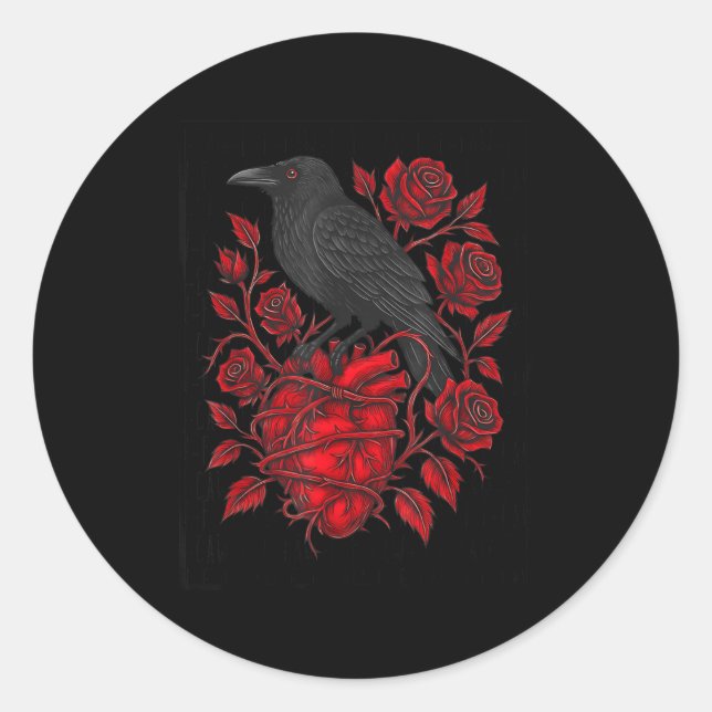 Adesivo Redondo Funny Black Bird F-caw-f Anti Valentines Day Singl (Frente)