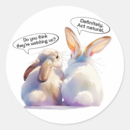 Adesivo Redondo Funny Bunny sticker –Is someone watching me?
