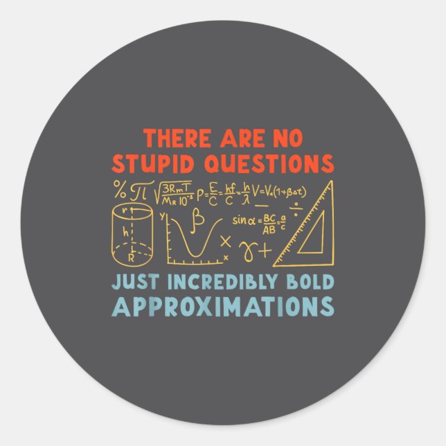 Adesivo Redondo Funny Calculus Teacher Math Lover Mathematics Sarc (Frente)