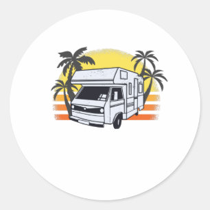 Adesivo Redondo Funny Camper Motorhome - Camping Caravan