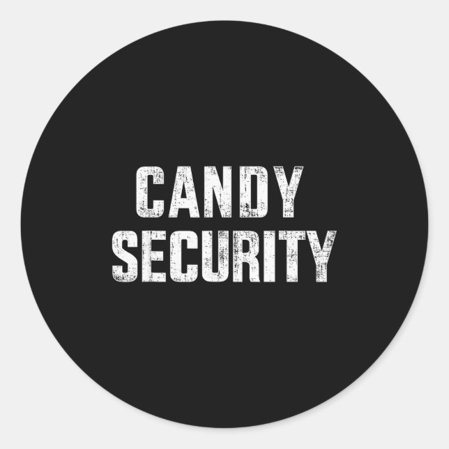 Adesivo Redondo Funny Candy Security Lazy Halloween Costume  (Frente)