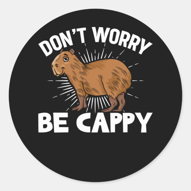 Adesivo Redondo Funny Capybara Owner Capybara Pet (Frente)