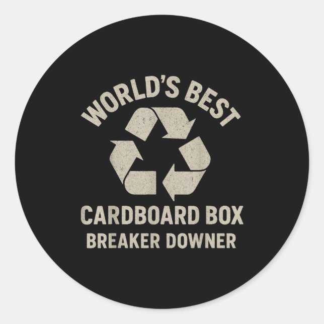 Adesivo Redondo Funny Cardboard Box Breaker Downer Sarcastic Retro (Frente)