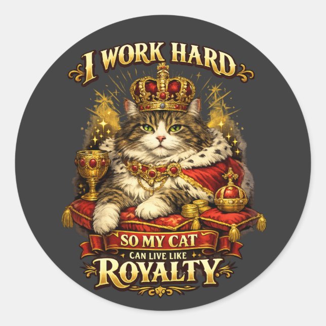 Adesivo Redondo Funny Cat  (Frente)