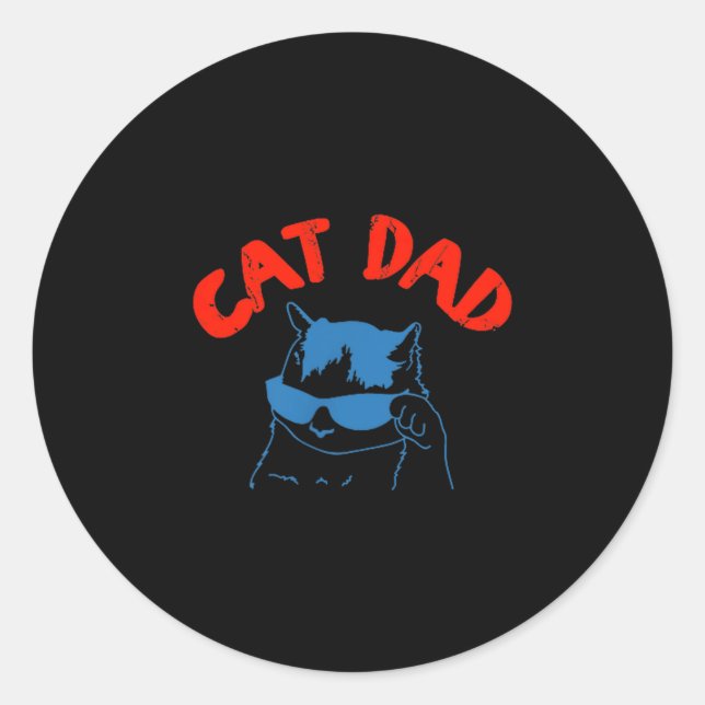 Adesivo Redondo Funny Cat Dad Club 2 Sided Life Is Better With Cat (Frente)