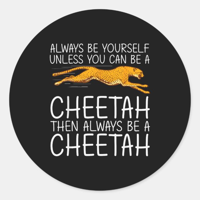 Adesivo Redondo Funny Cheetah Art For Men Women Kids Animal Safari (Frente)