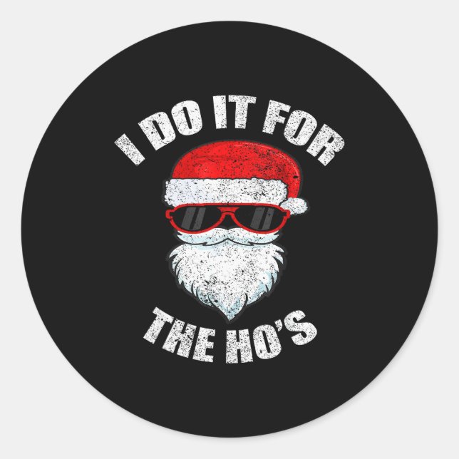 Adesivo Redondo Funny Christmas Adult Naughty Dirty Pajama, Ho Pj, (Frente)