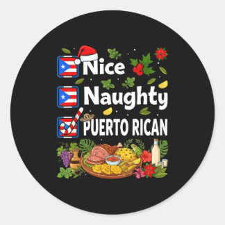 Adesivo Redondo Funny Christmas Nice Naughty Puerto-rican 