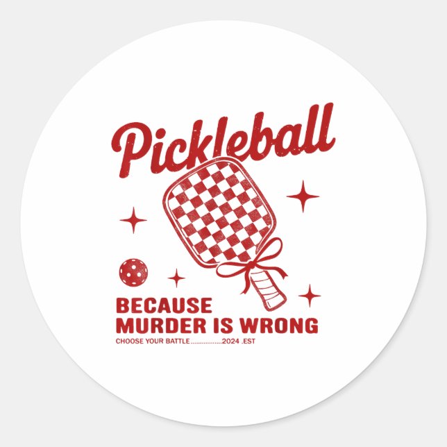 Adesivo Redondo Funny Ckle Ball Outfit Women, Retro Ckleball Dink  (Frente)