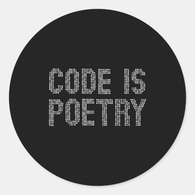 Adesivo Redondo Funny Code Is Etry Saying Quote Programer Gift  (Frente)