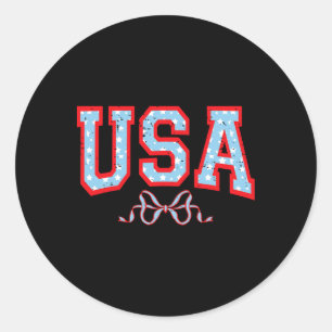 Adesivo Redondo Funny Coquette Usa Arco Americano Bonito 4 De Julh