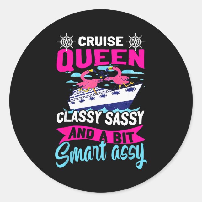 Adesivo Redondo Funny Cruising Cruise Queen Cly Sy Smart Y  (Frente)