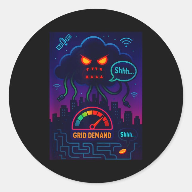 Adesivo Redondo Funny Crypto Energy Environmental Satire Gift Tank (Frente)