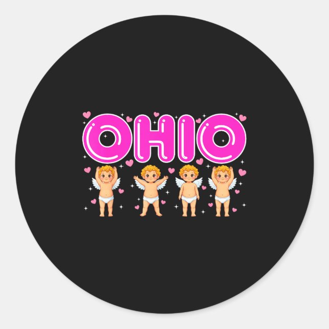 Adesivo Redondo Funny Cud Ohio Midwestern Party O-h-i-o In Valenti (Frente)