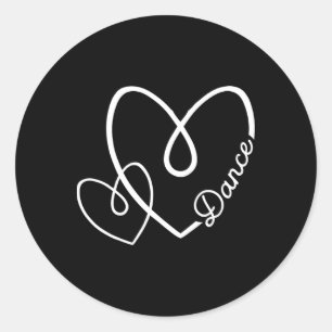 Adesivo Redondo Funny Dance Heart Love Dancing Lover Dia de os nam
