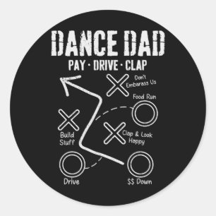 Adesivo Redondo Funny Dance Pai Competição Proud Dance Pai Padre