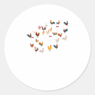 Adesivo Redondo Funny Dandelion Chicken Novelty Gift Fowt