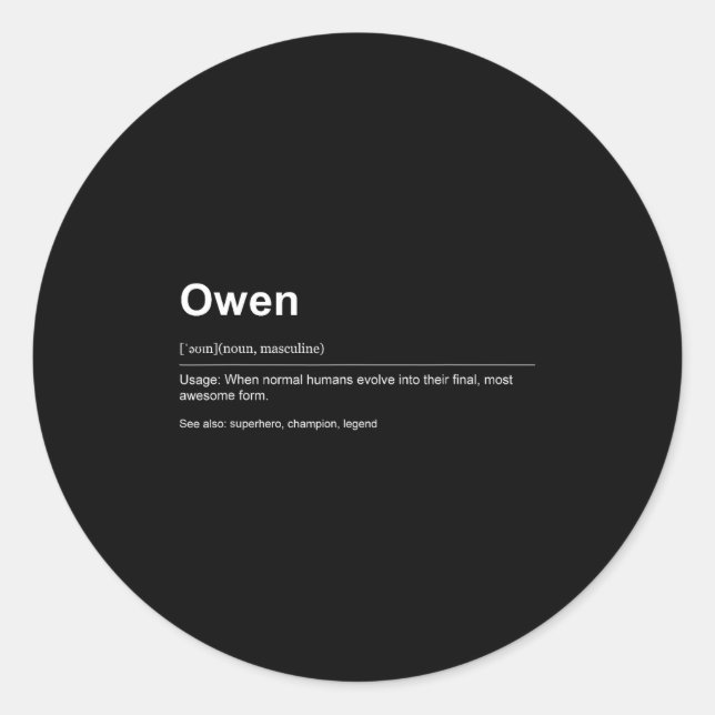 Adesivo Redondo Funny Definition Quote For The Name Owen _  (Frente)