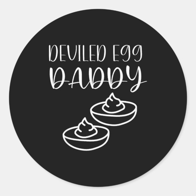 Adesivo Redondo Funny Deviled Egg Daddy  (Frente)