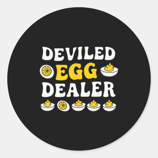 Adesivo Redondo Funny Deviled Egg Er Thanksgiving  (Frente)