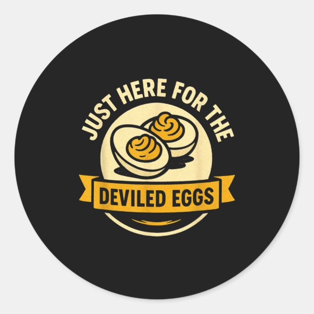 Adesivo Redondo Funny Deviled Eggs Thanksgiving Food Humor  (Frente)