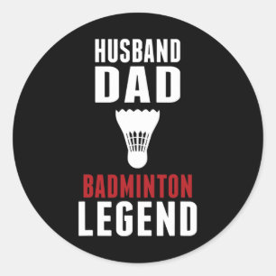 Adesivo Redondo Funny Dminton Sports Hussein Pai Dminton Lover