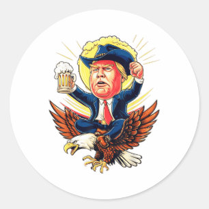 Adesivo Redondo Funny Donald Trump 2024 Retome as Eleições America