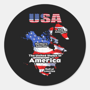 Adesivo Redondo Funny Donald Trump American Flag Canadá