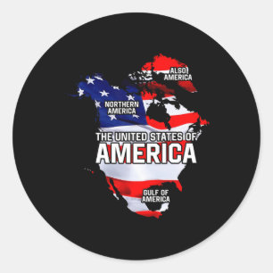 Adesivo Redondo Funny Donald Trump American Flag Canadá