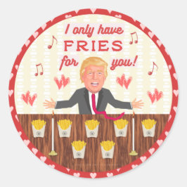 Adesivo Redondo Funny Donald Trump Rápido Comida Fries Dia de os n