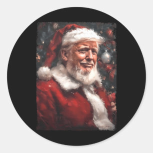 Adesivo Redondo Funny Donald Trump Santa Claus Pai de Natal H