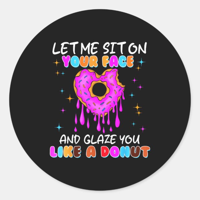 Adesivo Redondo Funny Donut Inappropriate Shirts For Women Adult H (Frente)