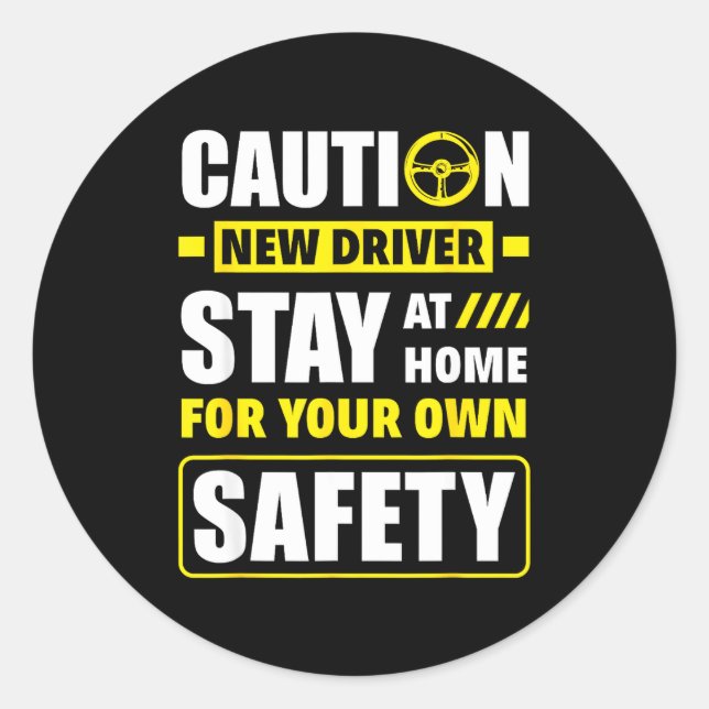 Adesivo Redondo Funny Driver's License New Driver  (Frente)