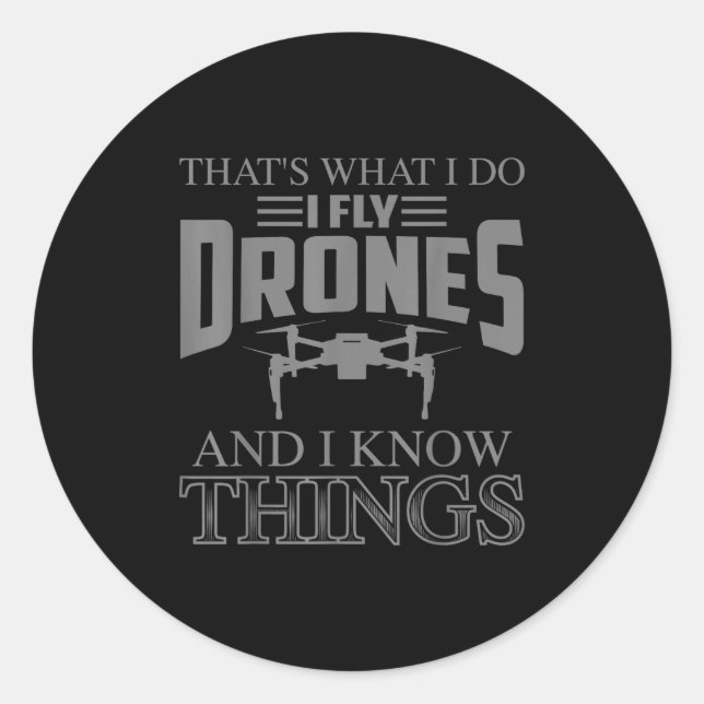 Adesivo Redondo Funny Drone Art For Men Women Boys Drone Racing Dr (Frente)