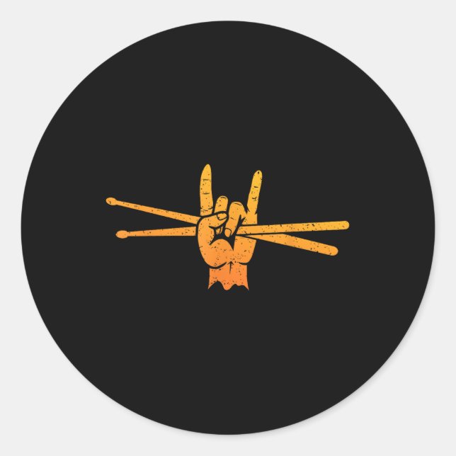 Adesivo Redondo Funny Drummer Art For Men Women Kids Drumming Love (Frente)