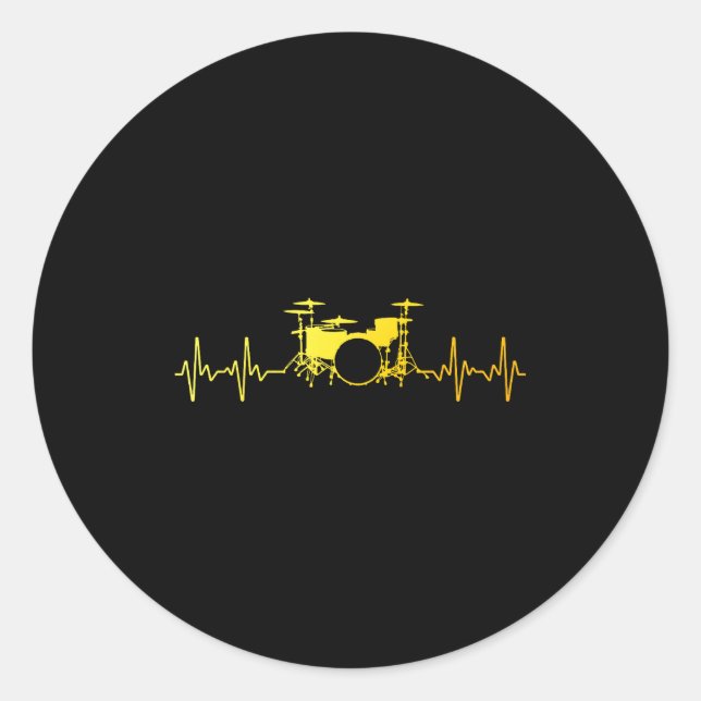 Adesivo Redondo Funny Drummer Art For Men Women Kids Drumming Love (Frente)